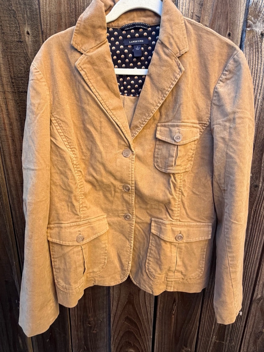 Lands' End Women's Corduroy Blazer in Tan‎ size 14